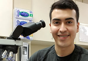 Texas Southmost College Medical Laboratory Technology program graduate Luis Hinojosa works at Valley Baptist Medical Center in Brownsville.