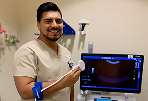 Diagnostic Medical Sonography alum Miguel Gonzalez was hired before graduating from the DMS program.