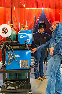 Welding competition at Texas Southmost College ITEC Center.