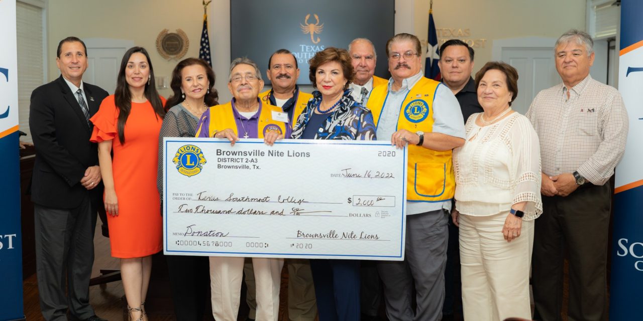 Brownsville Nite Lions donated their yearly donation towards student scholarships.
