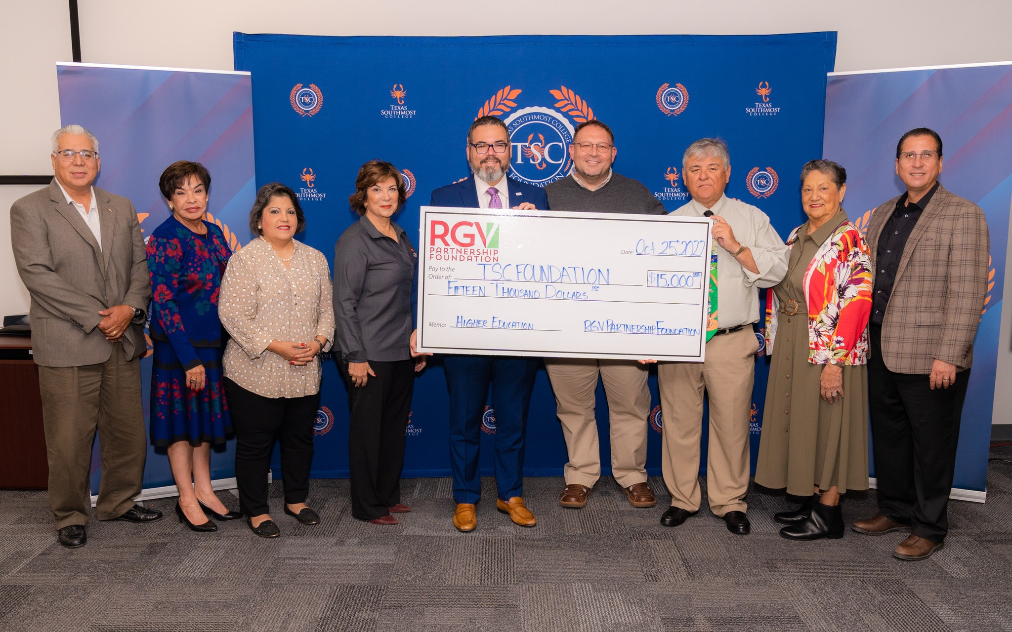 Rio Grande Valley Partnership donates to the TSC Foundation scholarship fund photo
