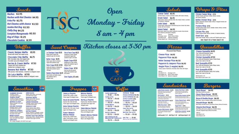 Scorpion Cafe Menu