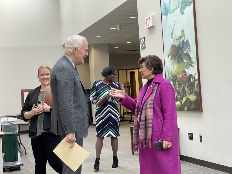 TSC Chair Adela Garza and Vice Chair JJ De Leon met with Senator John Cornyn