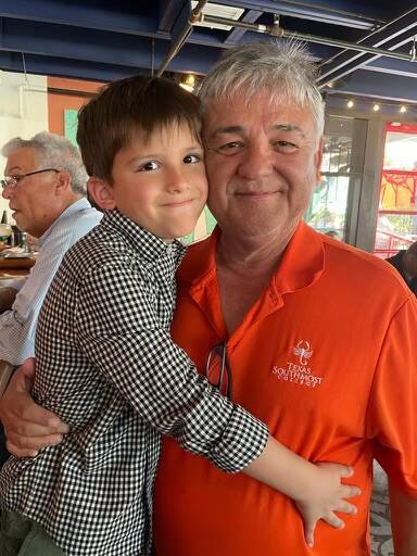 Ruben Herrera is pictured with his grandson Patrick Ruben Dinsdale.