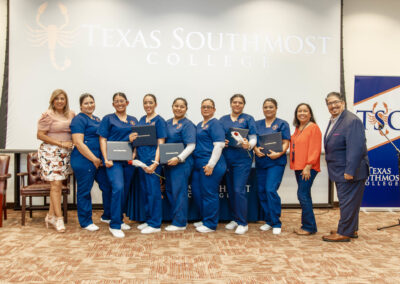The latest class of Texas Southmost College’s Certified Nursing Assistant and Phlebotomy Technician program celebrated its completion at a pinning ceremony held Thursday at TSC International Technology, Education, and Commerce Center (ITECC).