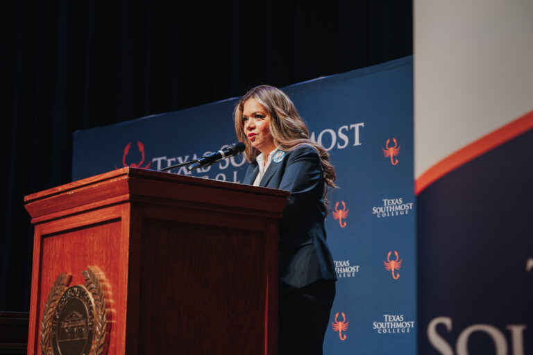 Dr. Norma Lopez-Harris addresses the audience with a heartfelt inauguration speech after taking the Oath of Office on Wednesday, June 26, 2024 at the Jacob Brown Auditorium