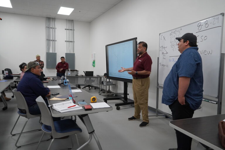Michael Sandoval and Mark Mendoza of DFG Solutions gave students in the pipefitting and welding courses a rundown of what to expect once they enter their fields.
