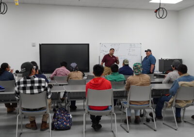 Michael Sandoval and Mark Mendoza of DFG Solutions gave students in the pipefitting and welding courses a rundown of what to expect once they enter their fields.