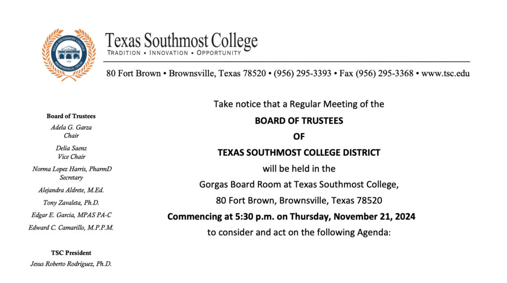 TSC Regular Board Meeting