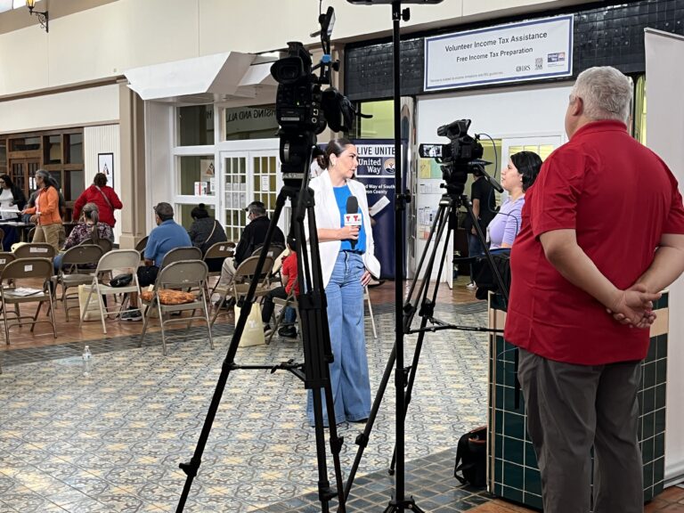 Telemundo reporter Martha Alicia Lopez provided home viewers with information about the VITA Tax program, ensuring that more people have an opportunity to benefit from the services offered.