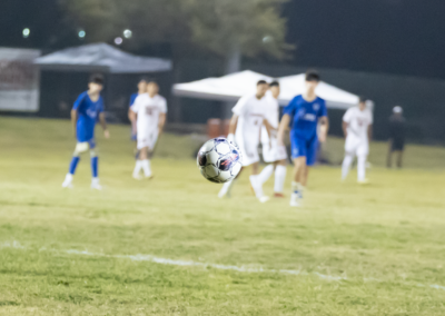 Texas Southmost College and IDEA Toros face off in a competitive friendly scrimmage at TSC Scorpion Field on Wednesday, March 13, 2025. The Scorpions secured the win with a decisive second-half free kick. TSC midfielder Martin Gonzalez (#41) scores the winning goal on a free kick during the second half of a scrimmage.