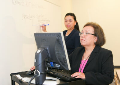 Former TSC Tax Accounting Technology Program Coordinator Maggie Solis instructing students.