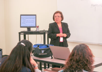 Former TSC Tax Accounting Technology Program Coordinator Maggie Solis instructing students.