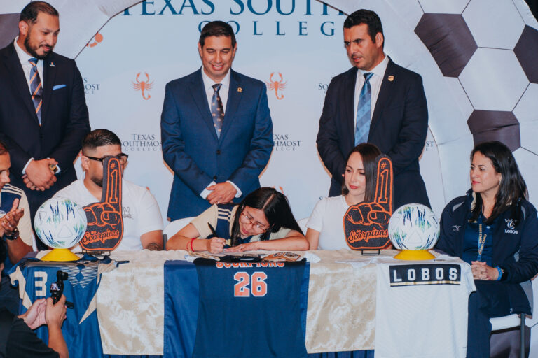 Lopez ECHS soccer player Nataly Palomino signed letter of intent with TSC.