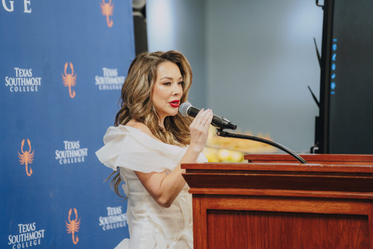 Cynthia Diaz, lead instructor for the TSC Medical Aesthetics Injector Certificate program, speaks with guests during the Medical Aesthetics Information Session on July 30, 2026, at the ITEC Center.