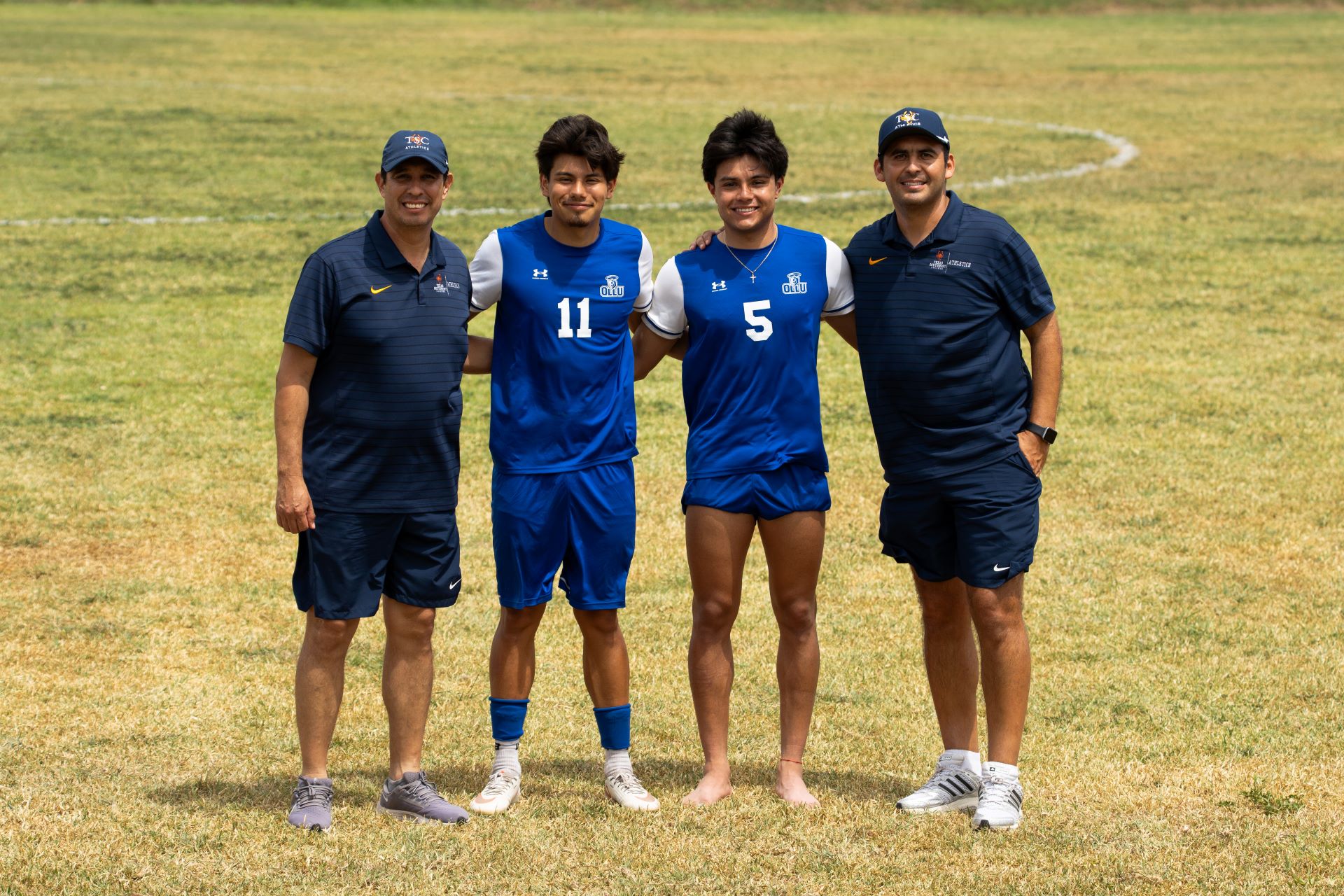Former Texas Southmost College soccer players Kevin Zamora and Romualdo Gonzalez returned to Scorpion Field on Aug. 14 as members of the Our Lady of the Lake University men's soccer team for a preseason scrimmage between the Scorpions and Saints.