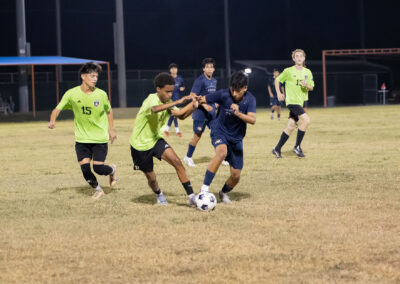 The Texas Southmost College men’s soccer team competes against Lone Star SC during a preseason match Tuesday, Aug. 25, 2026, at TSC Scorpion Soccer Field in Brownsville, Texas. The Scorpions won 4-0.