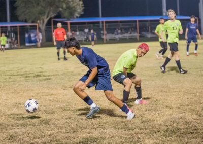 The Texas Southmost College men’s soccer team competes against Lone Star SC during a preseason match Tuesday, Aug. 25, 2026, at TSC Scorpion Soccer Field in Brownsville, Texas. The Scorpions won 4-0.