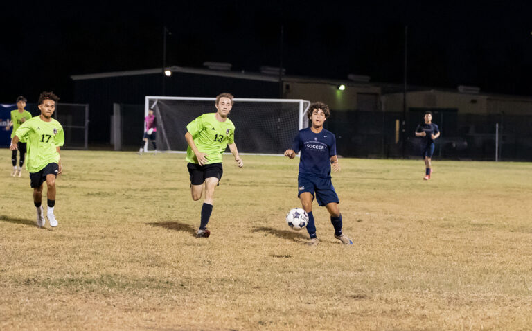 The Texas Southmost College men’s soccer team competes against Lone Star SC during a preseason match Tuesday, Aug. 25, 2026, at TSC Scorpion Soccer Field in Brownsville, Texas. The Scorpions won 4-0.