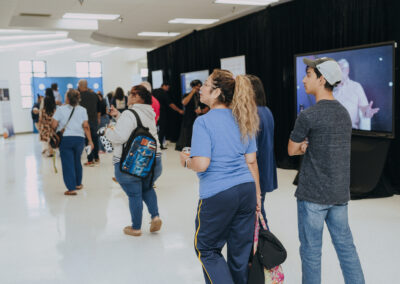 Guests view an exhibit highlighting key events in Texas Southmost College’s history during Generations Day on Sept. 14, 2026, at the Oliveira Student Services Center.