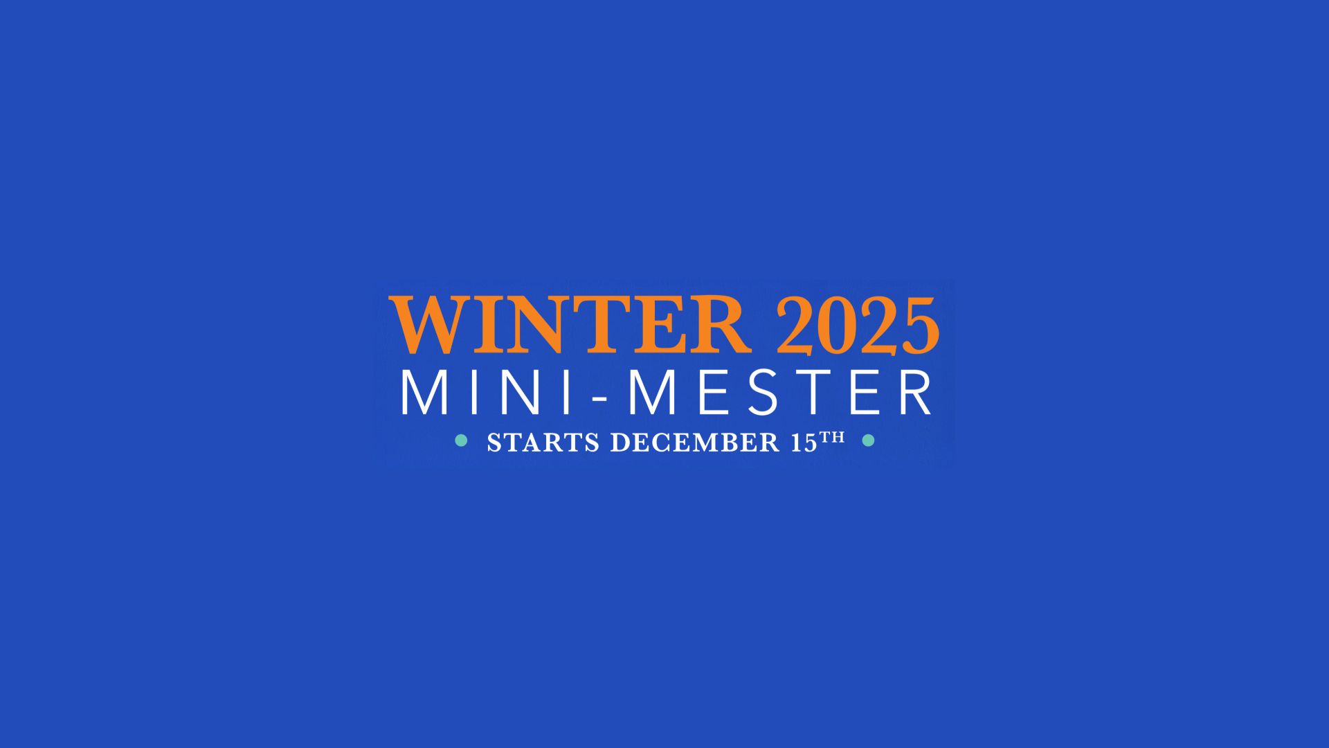 TSC Winter Mini Mester