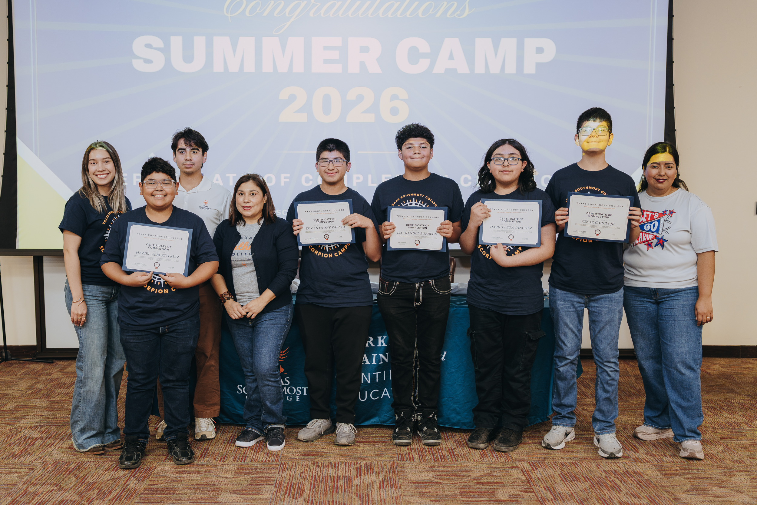 Dozens of middle school students from school districts across the Rio Grande Valley explored a variety of career pathways offered through Texas Southmost College’s (TSC) Workforce Training and Continuing Education (WTCE) division during the Summer Exploration Camp, held June 1–4 at the ITEC Center.